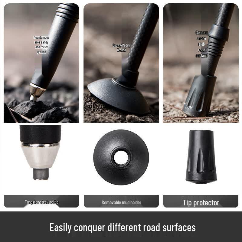 Beishanlang Ultralight Carbon Fiber Telescopic Trekking Pole