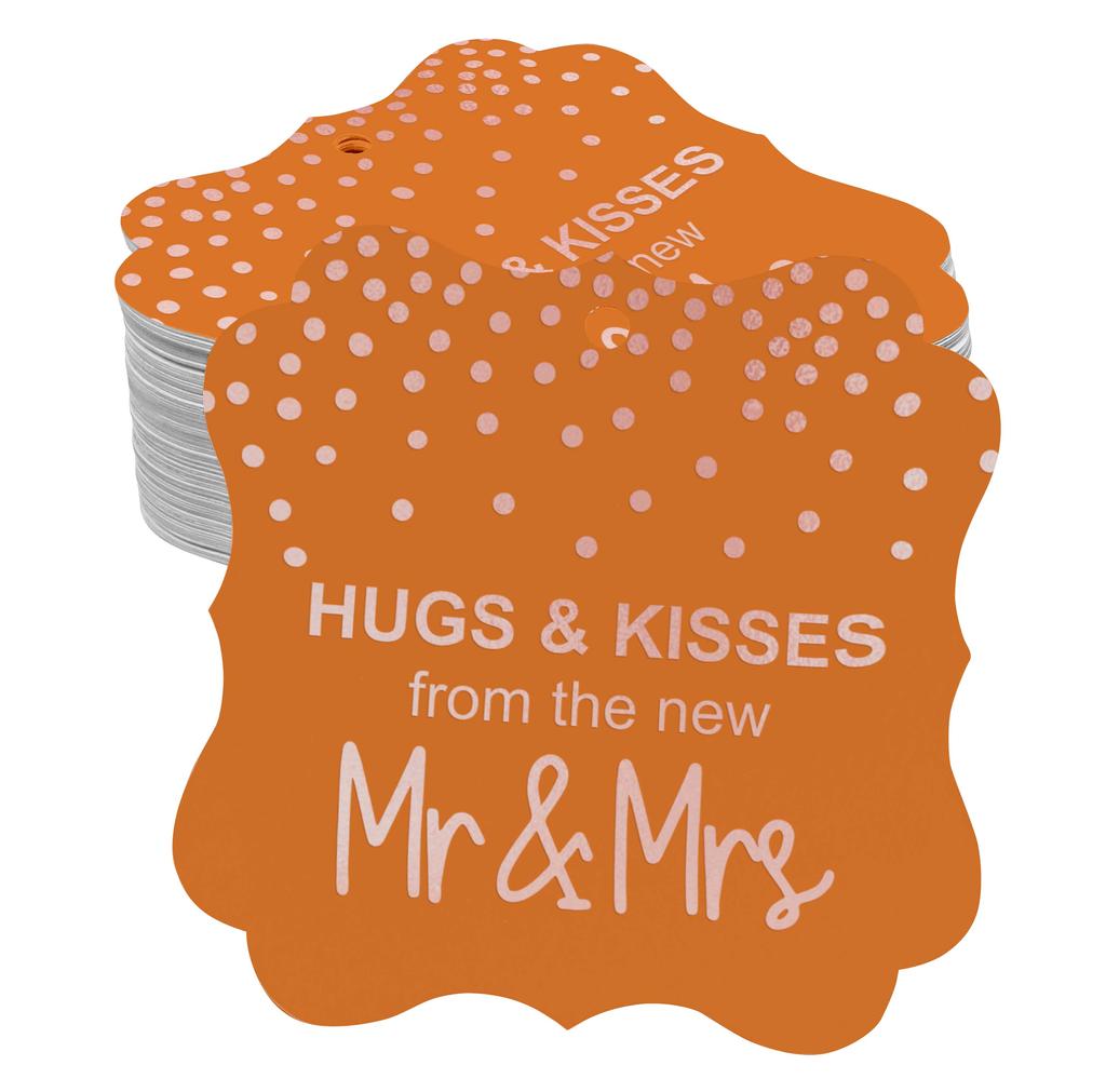 Inkdotpot Бирки для поцелуев и объятий с новой свадебной сувенирной скобой в форме подарочных бирок из настоящей золотой фольги для бонбоньерок