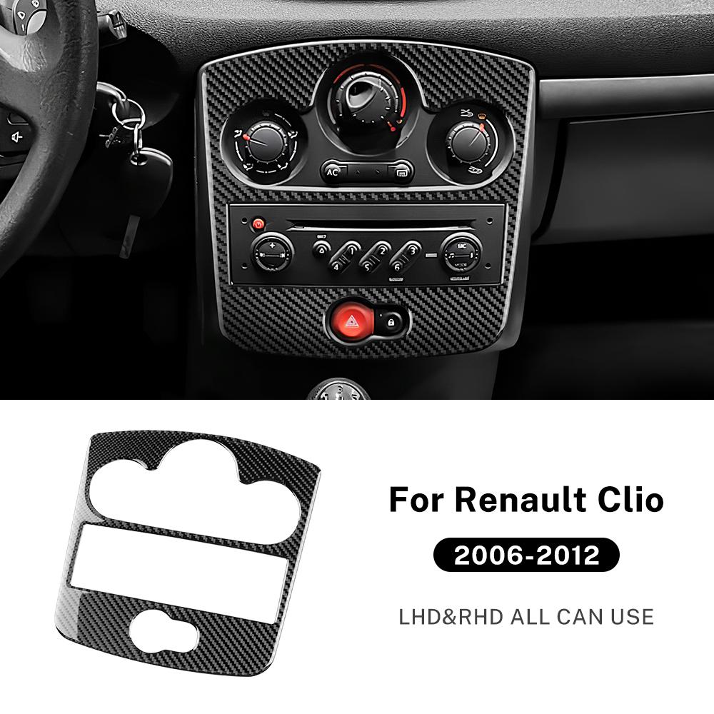 Настоящее Мягкое Углеродное Волокно Для Renault Clio 3 2006 2007 2008 2009 2010 2011 2012 Clio Mk 3 III Автомобильная CD AC Панель Наклейка в Салон