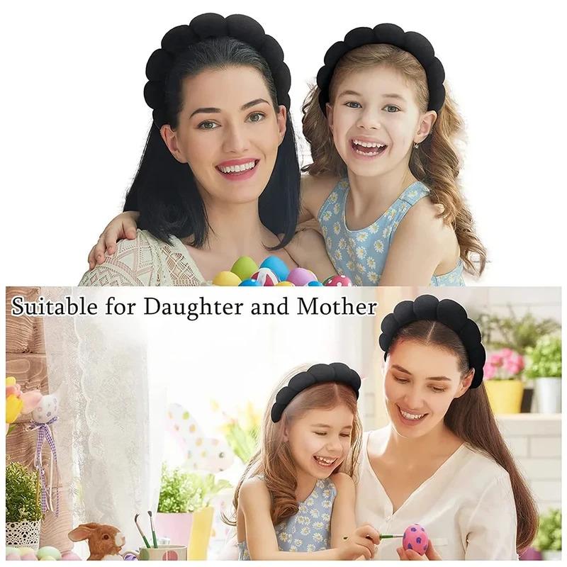 3 шт. Повязка на голову для умывания лица для женщин, губчатые повязки на голову, напульсник для макияжа, мягкая повязка для волос с пузырьками, аксессуары для волос для девочек, головной убор