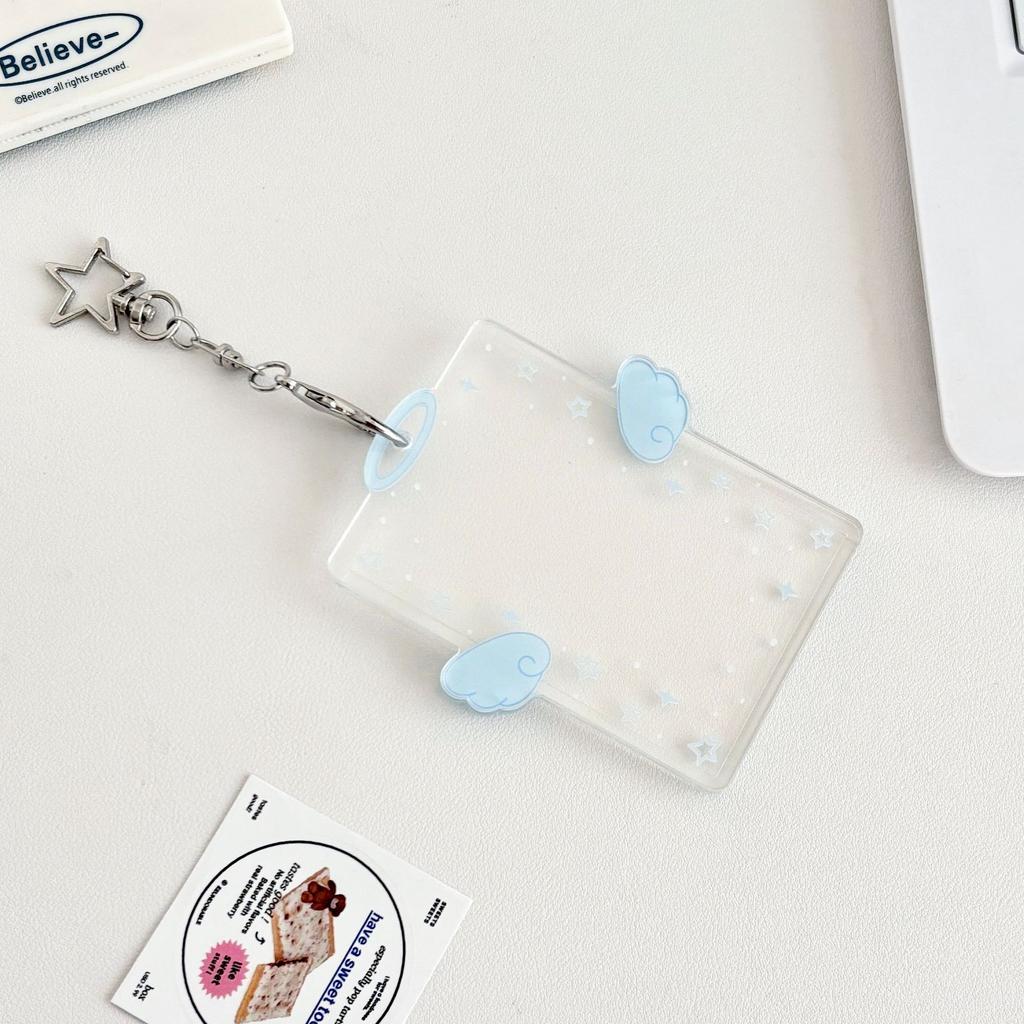 Kpop Card Holder Keychain Sleeve Clear Acrylic Badge ID Holder Idols K-pop Album Binder Photo Frame