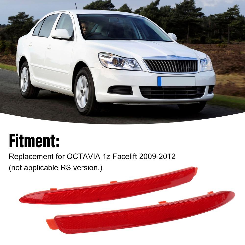 2PCS ABS Bumper Reflector Red Bumper Reflector Set For OCTAVIA 1z Facelift 2009-2012