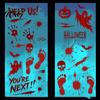PVC Scary Footprint Decals Halloween Horror Stickers, with Spooky Handprints Footprints Printed, Self-adhesive Skeleton Wall Art Decals, for Party And
