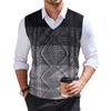 Мужская мода принтованный жилет с V-образным вырезом без рукавов трикотажный пуловер