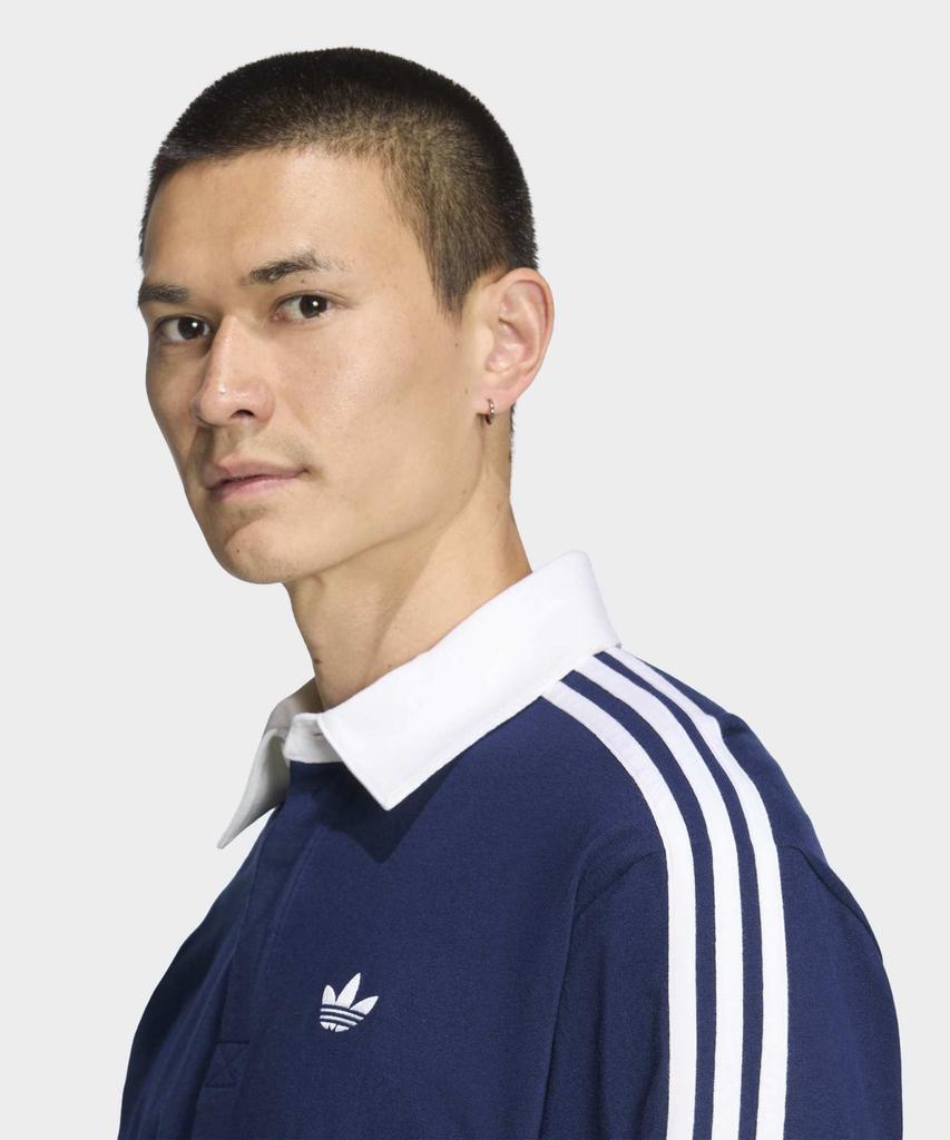 ADIDAS 3-Stripe Rugby Long Sleeve Polo - Night Indigo / Ke3574