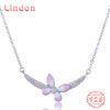 Линдон Стерлингового Серебра 925 Классическое Женское Ожерелье Кулон Циркон Модный Подарок