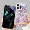 Чехол из закаленного стекла для iPhone 16e 16 Pro Max, стильные чехлы из закаленного стекла для iPhone 11 Pro 12 13 Mini 14 15 Plus, жесткий поликарбонатный чехол для телефона.