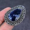 Natural Sodalite Gemstone Handmade 925 Sterling Silver Jewelry Ring Size 6 j8L57