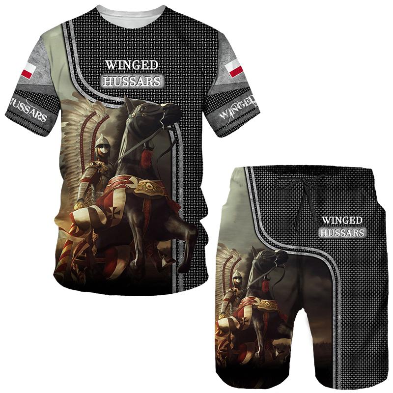Модные футболки/шорты/комплекты с 3D принтом рыцарей тамплиеров, мужская футболка с коротким рукавом, спортивный костюм, винтажный уличный костюм в стиле Харадзюку