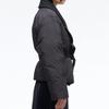 European station south oil haute couture women's clothing autumn and winter fashion pointed lapel waist fluffy down jacket jacket correct version