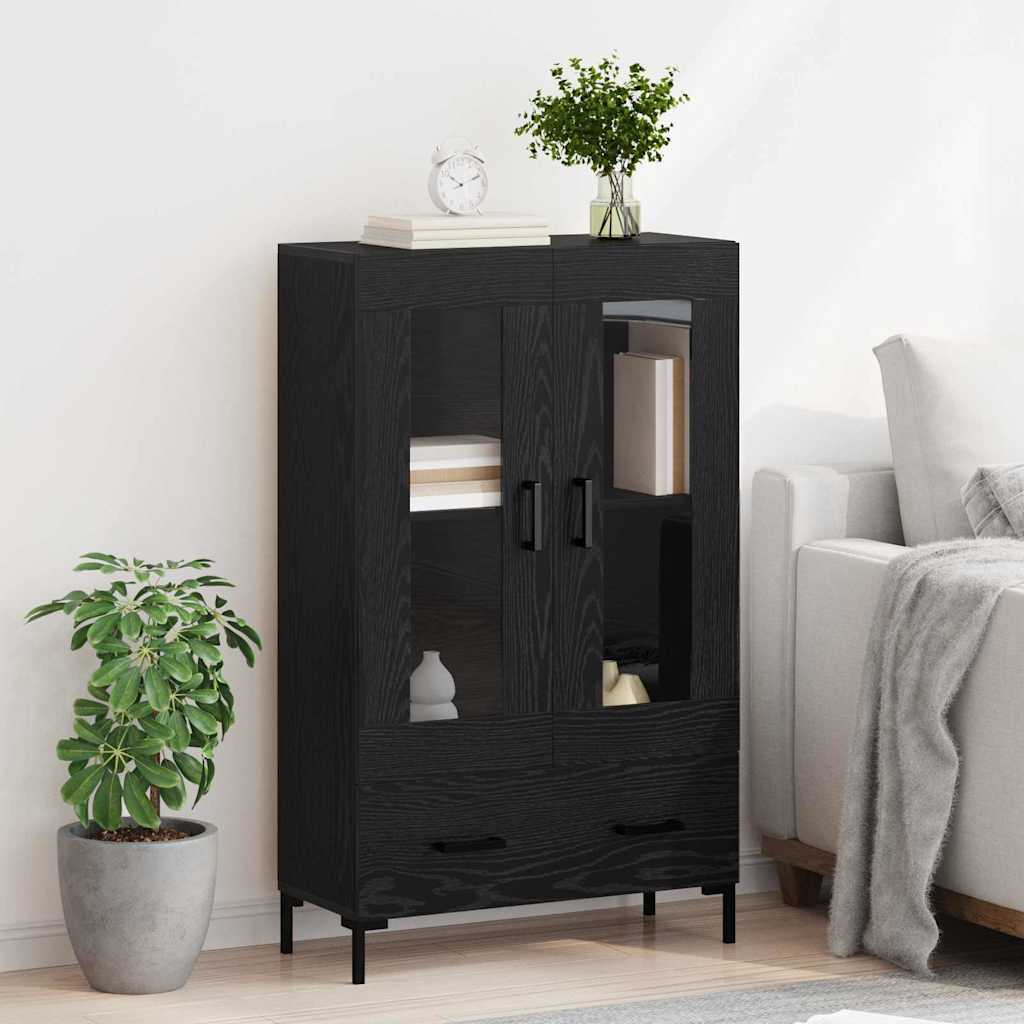 Highboard Black Oak Effect 69.5 x 31 x 115 cm Particle Board