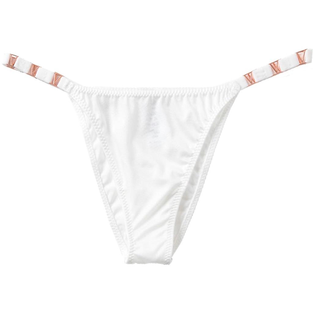 Leopard Print Plain Simple Pants Sexy Lingerie for Women TZ064 [White Fang] T-back G-string (white, M)