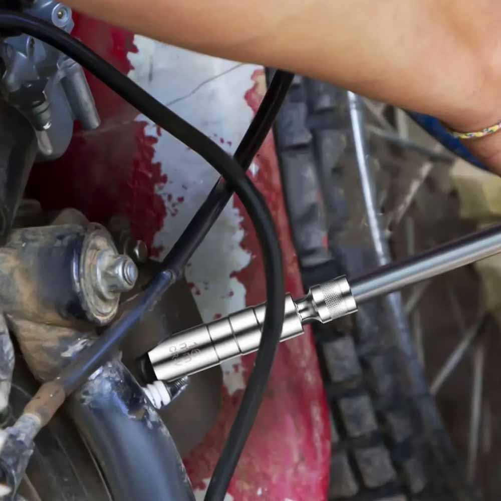 Spark Plug Socket Wrench Adapter 14mm16mm Install Replace Kit Universal Joint W/ Magnetic Flexible Socket 3/8" Drive Repair Tool