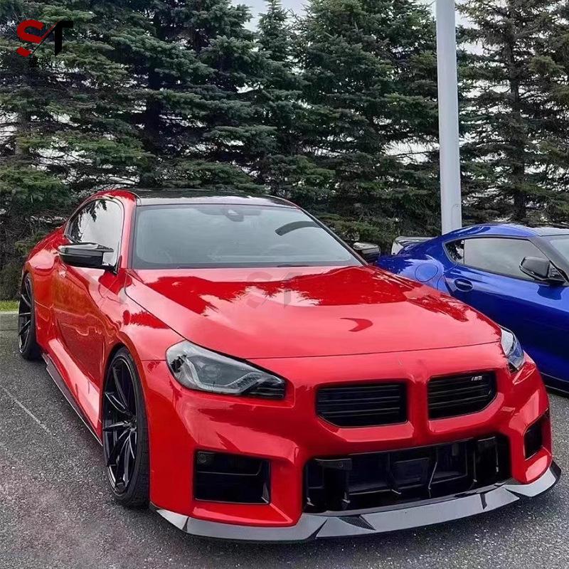 Передний сплиттер-губа диффузор из углеродного волокна в стиле R44 для BMW M2 G87
