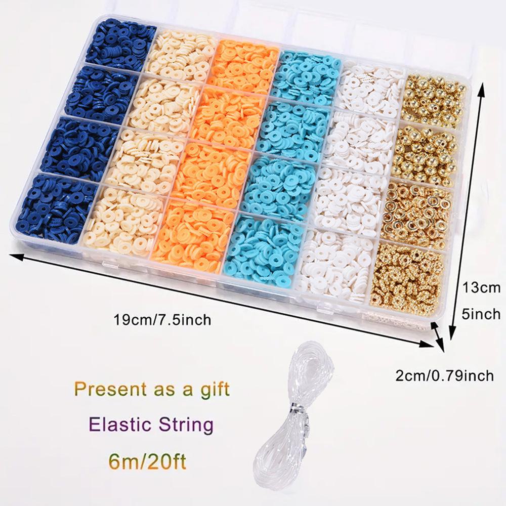 Набор для изготовления браслета из 24-сетчатой глины и рисовых бусин: Бусины 3 мм в 23 цветах для самодельных украшений