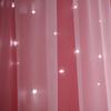 Romance Double-Deck Cloth & Blackout Floor-standing Curtain Star Hollow Curtain Drape, High Shading