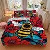 3pcs Bee Print Duvet Cover Set - Includes 1 Duvet Cover and 2 Pillowcases, No Quilt Core, All-Season Home Decor yy251111037