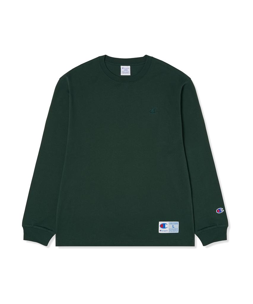 CHAMPION C Logo Oversized Jog Tag Long Sleeve T-Shirt Dark Green