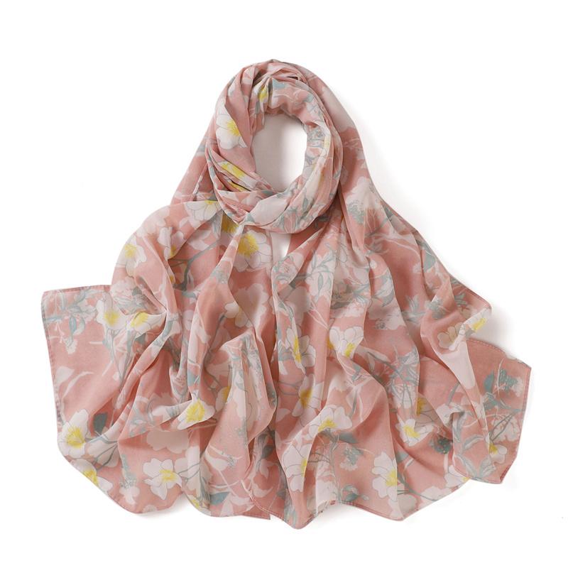 175*70см Шифоновый Хиджаб Новый Цветочный Принт Бабочки Длинный Шарф Шарф-обертывание Мусульманские Женские Хиджабы Шаль