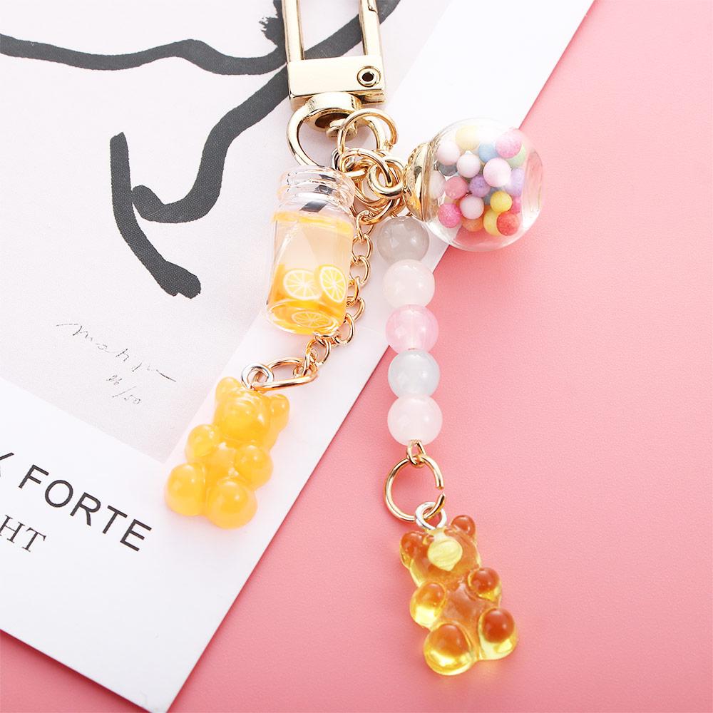 Girls Cute Acrylic Bag Pendant Candy Women Fashion Accessories Key Ring Keyholder Bear Key Chain