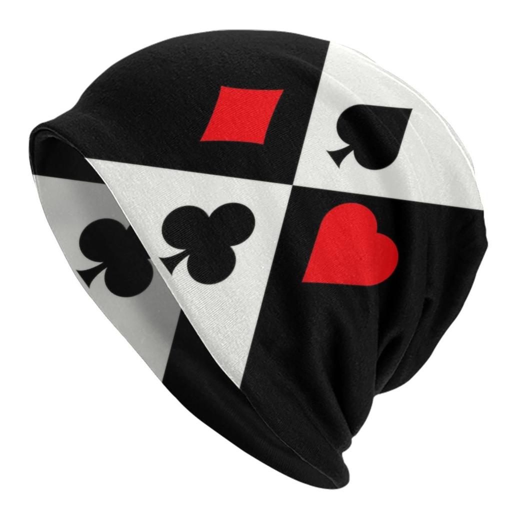 Крутые шапки с капюшоном для покера, вязаные шапки в стиле хип-хоп для женщин унисекс, осенне-зимние теплые шапки для азартных игр, карточные игры, шапки с черепами