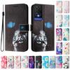 Butterfly and Cat Luxury Painted Leather Case Wallet Book Style Cover for TCL 305,306,403,501,TCL 30,30 Plus,30 XE 5G,201,303,20 R,40R,TCL 40 SE...