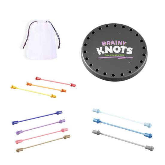 Kids Rope Untangling Game Logic Thinking Focus Training Rope Board Game Parent-children Interactive Educational Colorful Elastic Rope Unhitching Toy