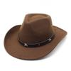 Woolen Hat Western Cowboy Gift Hat Pentagram Men'S And Women'S Couple Hat Curled Hat