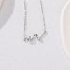 Spiral Wave ECG Necklace Women 3D Heartbeat Clavicle Chain INS Style Minimalist Jewelry