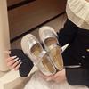 Retro Flat Mary Jane Shoes Women's Spring and Summer 2025 New Velcro Yellow Single Shoes Soft-soled Ballet Shoes