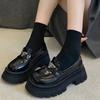 Loafers Women's Spring 2025 New Fashionable Retro Versatile High-end Thick-soled Non-slip Square Head Small Leather Shoes Tide