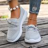 Fashion Summer Bright Color Knitted Mesh Sneakers Woman Comfortable Lace-up Net Sport Shoes Ladies Purple Grey Casual Flat Walk Shoes
