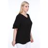 Lir Women's Large Size Flounce Sleeve Blouse Black L2319
