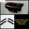 Carbon Fiber Rearview Mirror Cap Shell / Side Door Handle Bowl Decoration Sequin Cover Trim Accessories For MG ZS EV 2018 - 2024