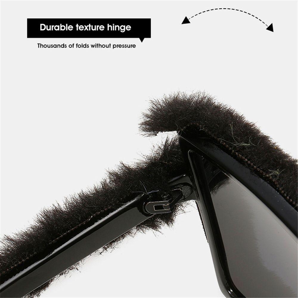 UV400 Square Frame Ladies Shades Plush Sunglasses Ladies Sexy Shades Punk Sun Glasses Soft Fur