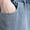 Джинсы для женщин с вертикальной полоской Эластичные с высокой талией Длинные брюки Повседневные Широкие брюки