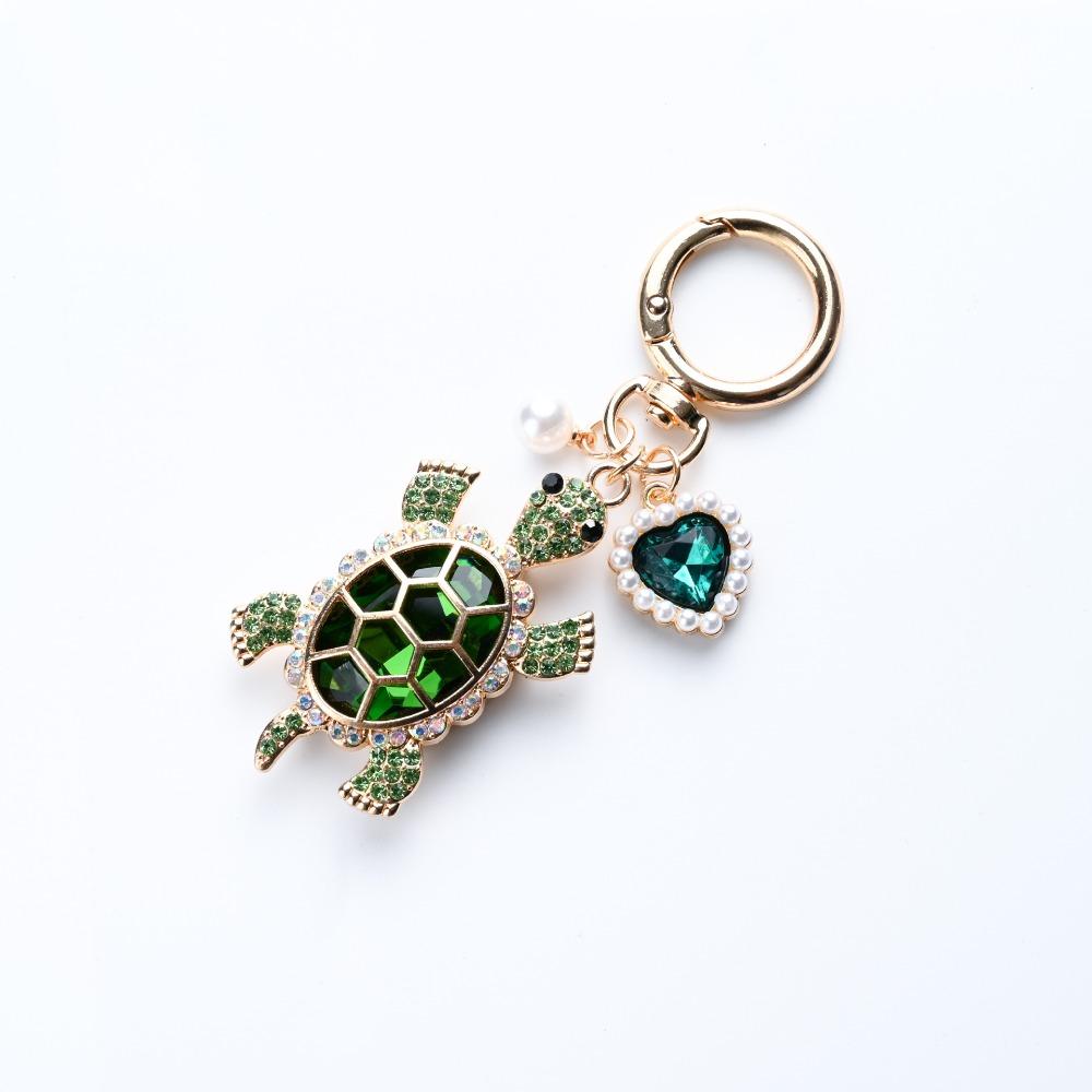 Colorful Turtle Keychain Imitation Pearl Ocean Hanging Pendant Marine Turtle Pendant Bag Pendant