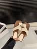 Клиновидный каблук серебристый носок французские крутые тапочки туфельки феи 2025 летняя обувь мягкая подошва отпуск пляжные сандалии