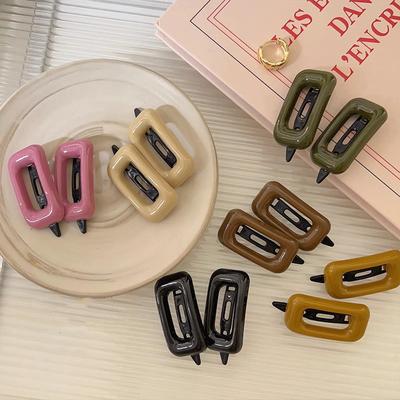 2 шт., заколка для волос Mini Bb карамельного цвета, маленькая прямоугольная шпилька, простая заколка Ins Style, заколка с боковой заколкой, головной убор для девочек, аксессуары для волос