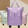 Expandable Duffle Pack New Rolling Foldable Luggage Shoulder Bags with Wheels Multiple Pocket Handbag Rolling Luggage Bag