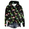 Women's Hooded Long Sleeve Christmas Printed Flannel Top Hooded Sweatshirt