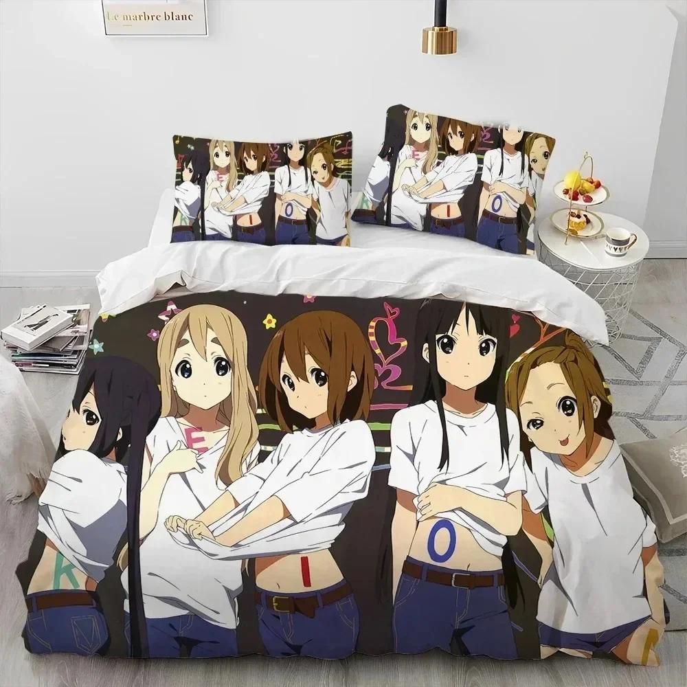 ТОП 3D Печать K-ON Милая Каваи Девушка Постельный Комплект Пододеяльник Покрывало Наволочка Одеяло Кинг Квин Размер Мальчики Взрослый