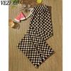 Women's Fashion Casual Plaid Print High Waist Trousers Pants & Capris