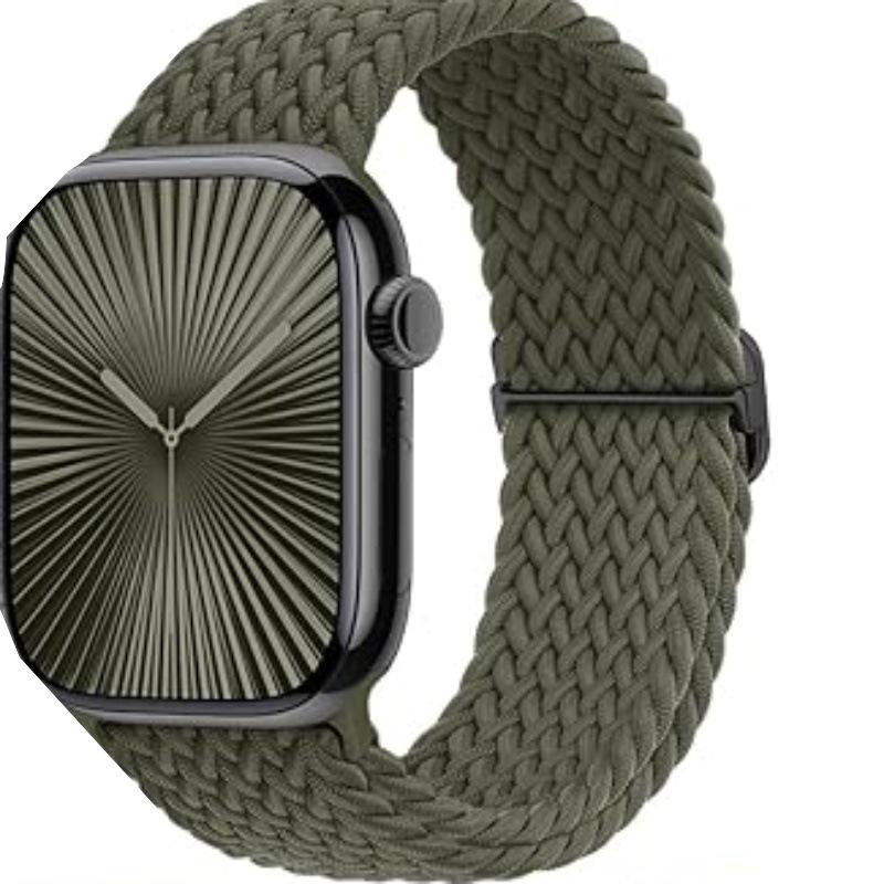 Эластичный плетеный нейлоновый ремешок для Apple Watch Series 4-10 и Ultra 2
