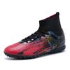 2024 Горячие черные красные мужские футбольные бутсы профессиональные носки быстрые футбольные кроссовки мужские уличные нескользящие футбольные тренировочные туфли мужские