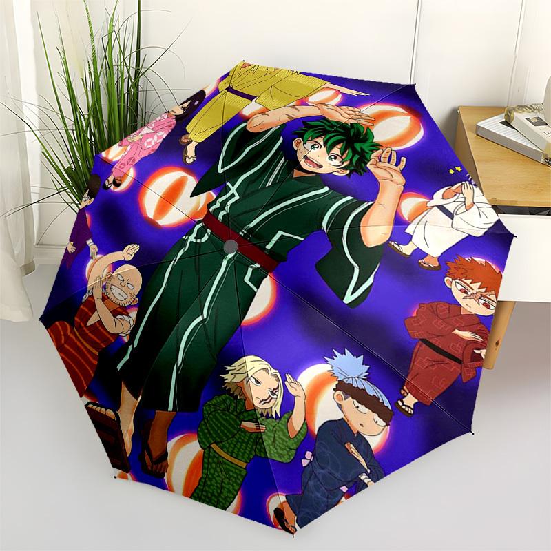 1 шт. Зонт для улицы My Hero Academia - Автоматическое открытие/закрытие, Портативная 3-складная конструкция с Кацуки Бакуго, Изуку Мидория, Цую Асуи и другими! Pe