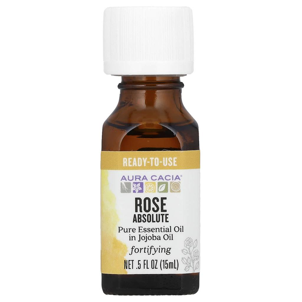 Pure Essential Oil Jojoba Oil, Rose Absolute, 15 Ml (0.5 Fl Oz)