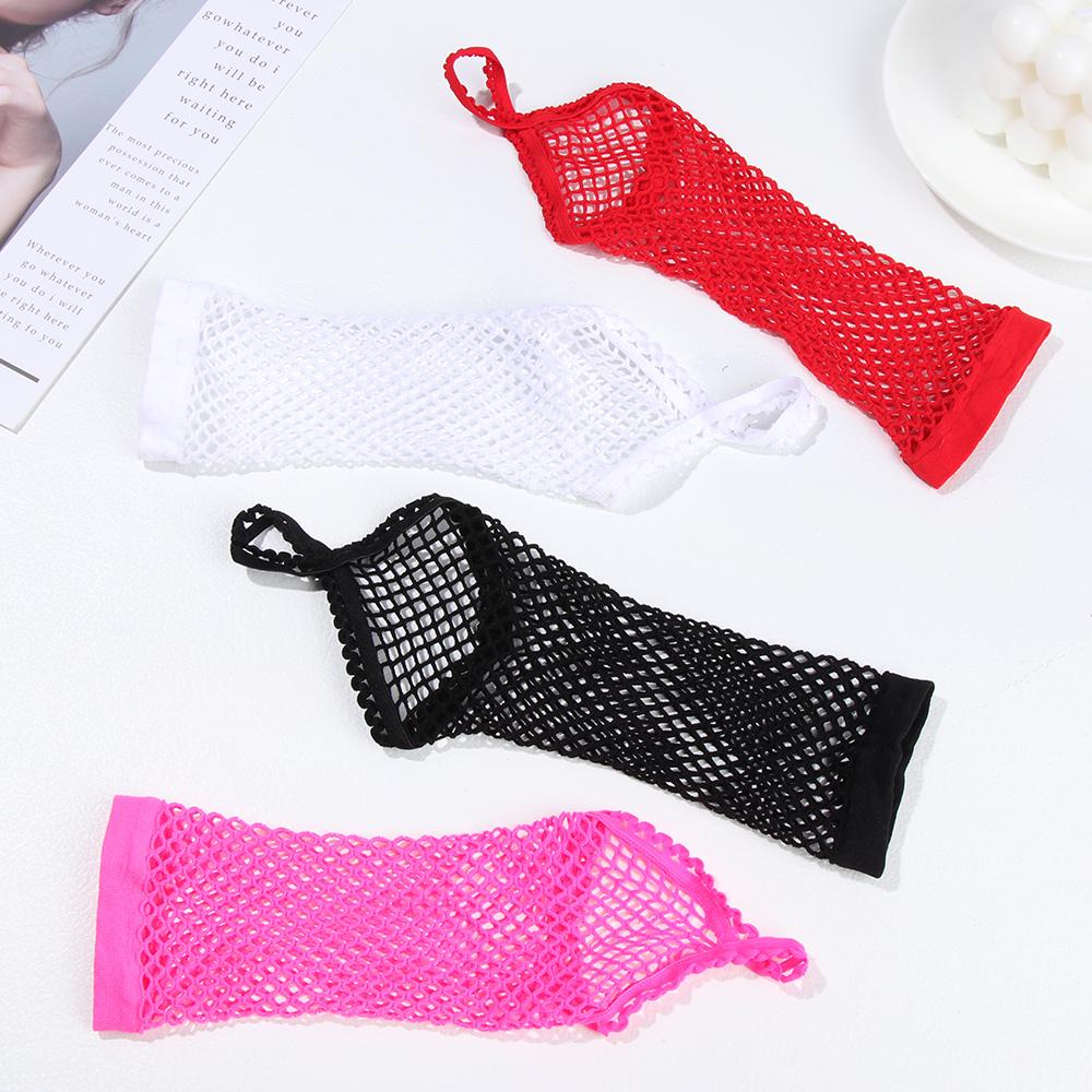 Сетчатые дышащие кружевные варежки для танцев Перчатки без пальцев Перчатки из сетчатой ткани Длинные перчатки