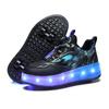 Overseas Runaway Shoes, Children's Wheel Shoes LED Ultra-light Luminous Charging Boys and Girls Light Shoes Sports Flying Woven Shoes
