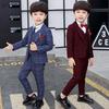 Мальчики Осенне-Зимний Костюм Комплект Клетчатый Жилет Формальный Плащ Комплект Для Детей Стильный Удобный Элегантный Наряд